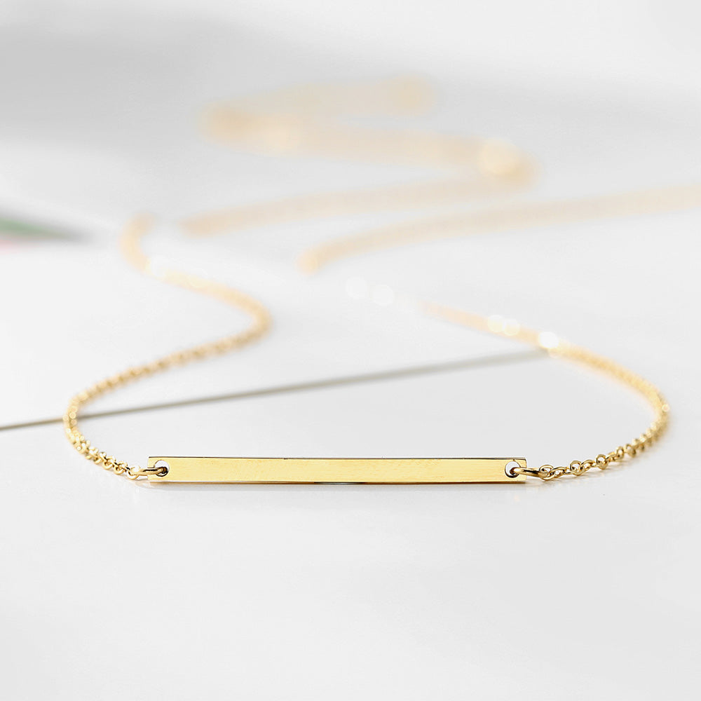 DELICATE BAR NECKLACE AND BRACELET SET