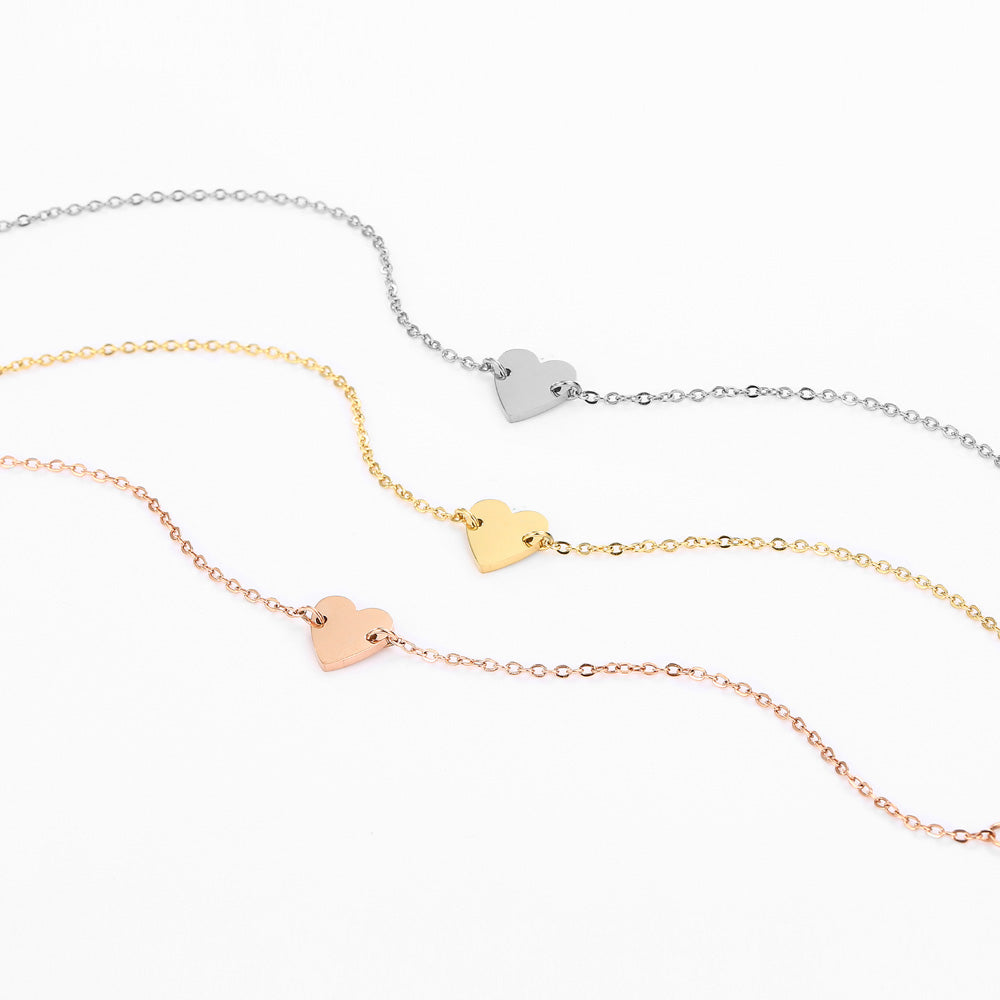 HEART INITIAL NECKLACE & BRACELET SET