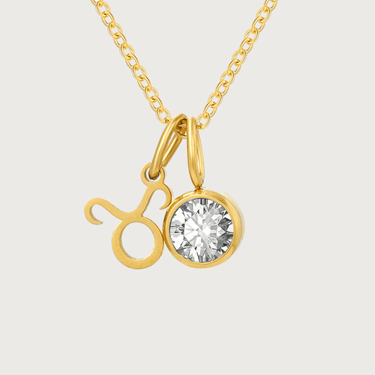 BIRTHSTONE ZODIAC DOUBLE PENDANT NECKLACE