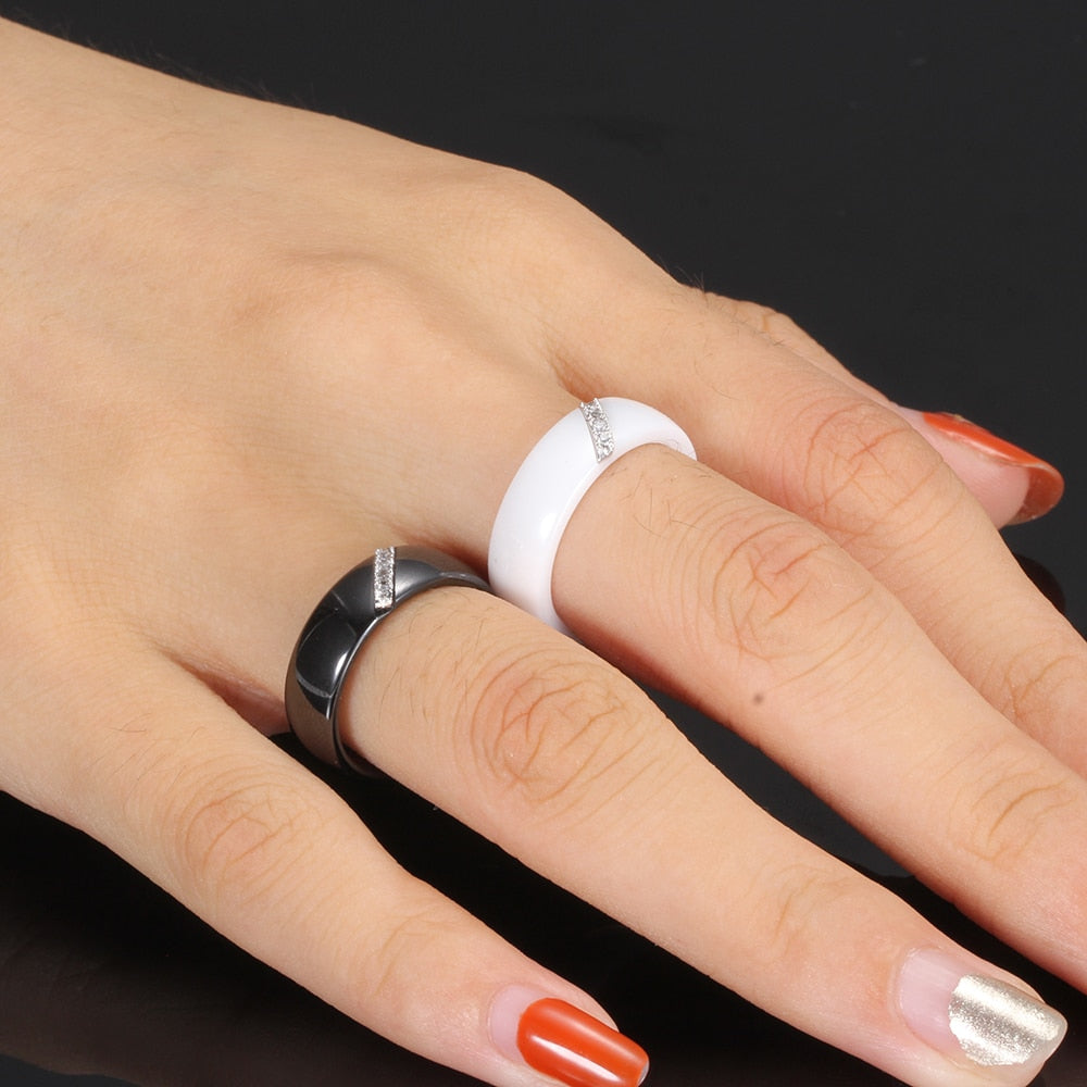INLAID ZIRCON STAINLESS STEEL PROMISE RING