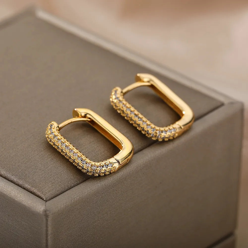 ZIRCON HOOP EARRINGS