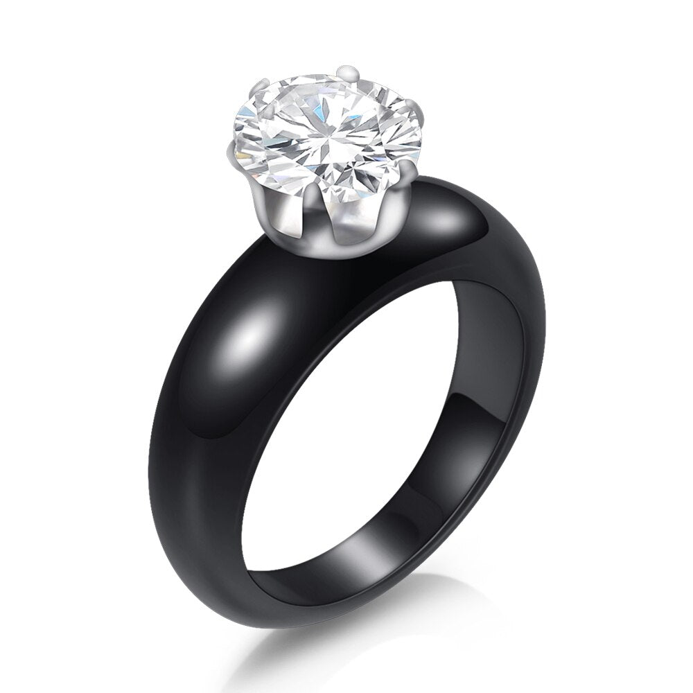 INLAID ZIRCON STAINLESS STEEL PROMISE RING