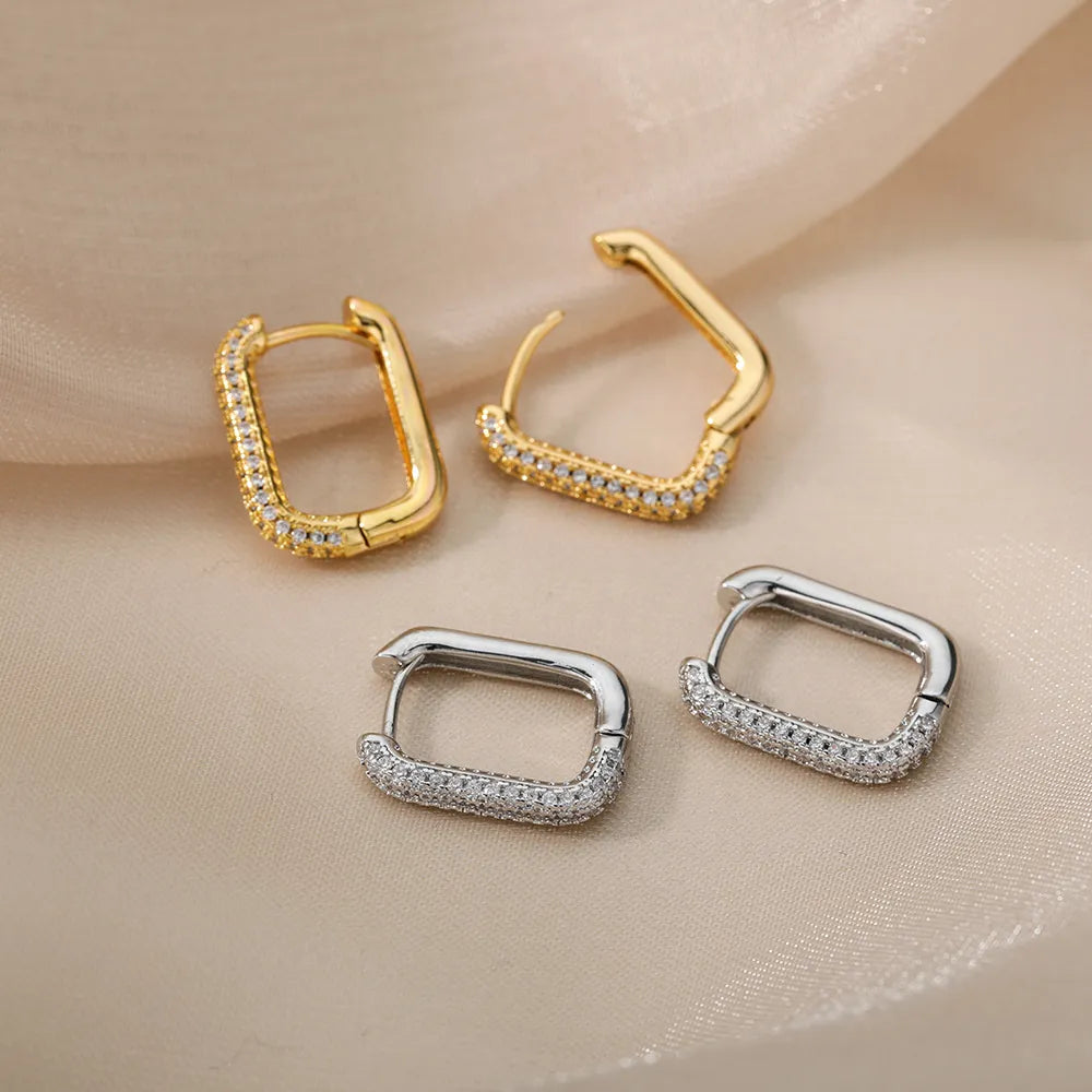 ZIRCON HOOP EARRINGS