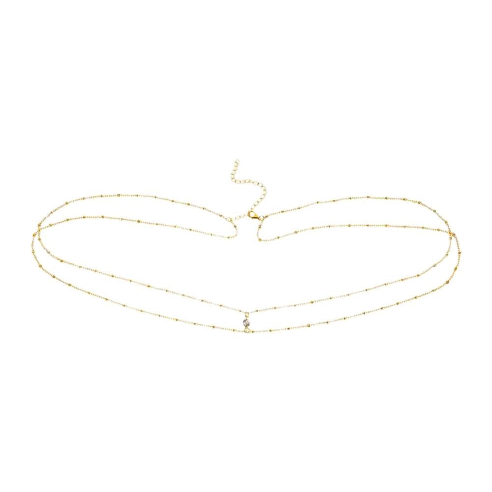 DOUBLE LAYER COPPER BEAD BELLY CHAIN