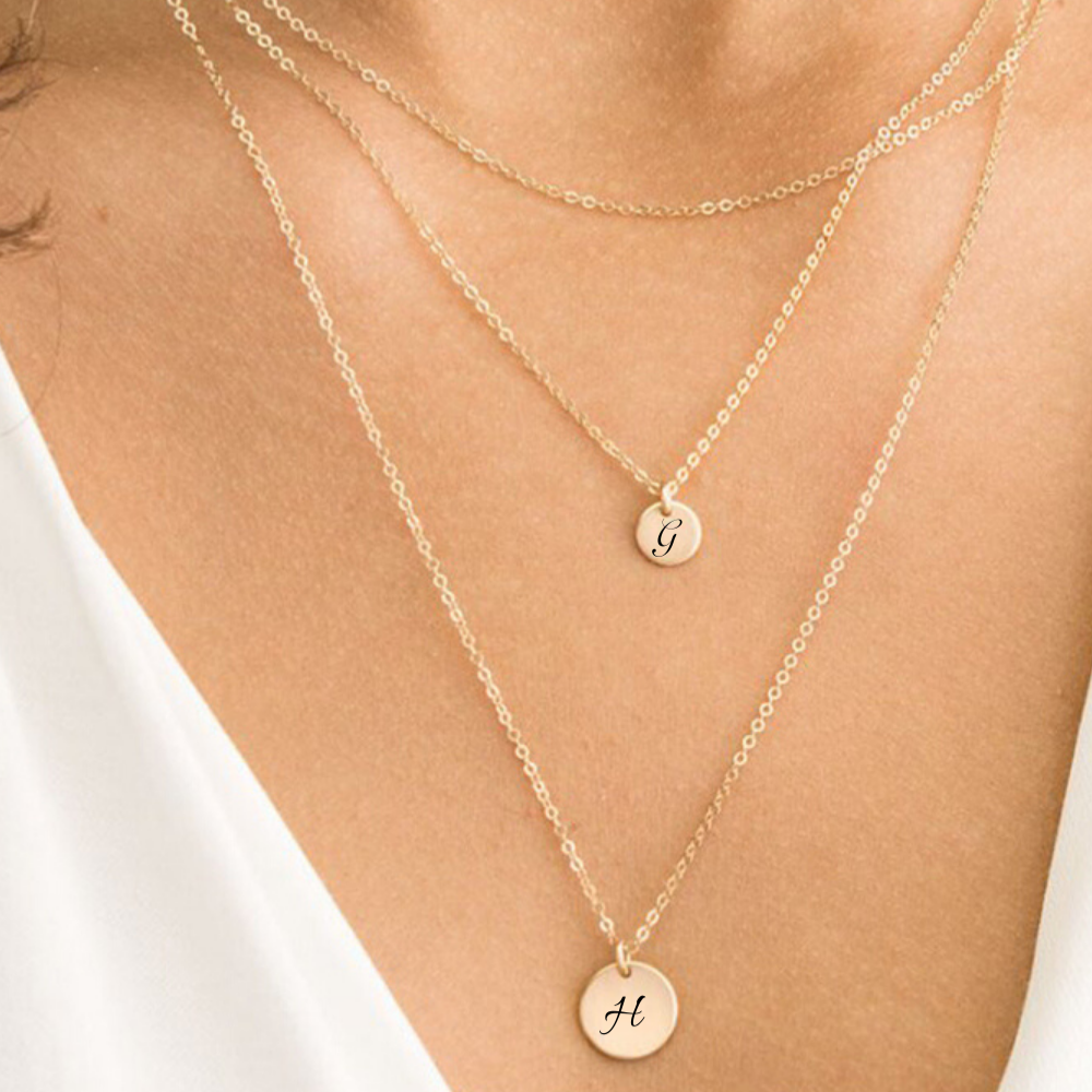 CUSTOM DISCS LAYERED NECKLACE SET