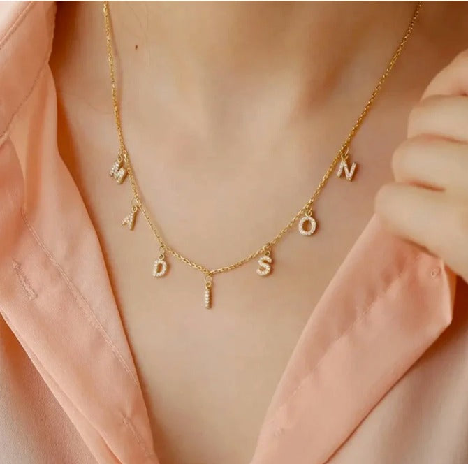 DIAMOND PAVE NAME NECKLACE