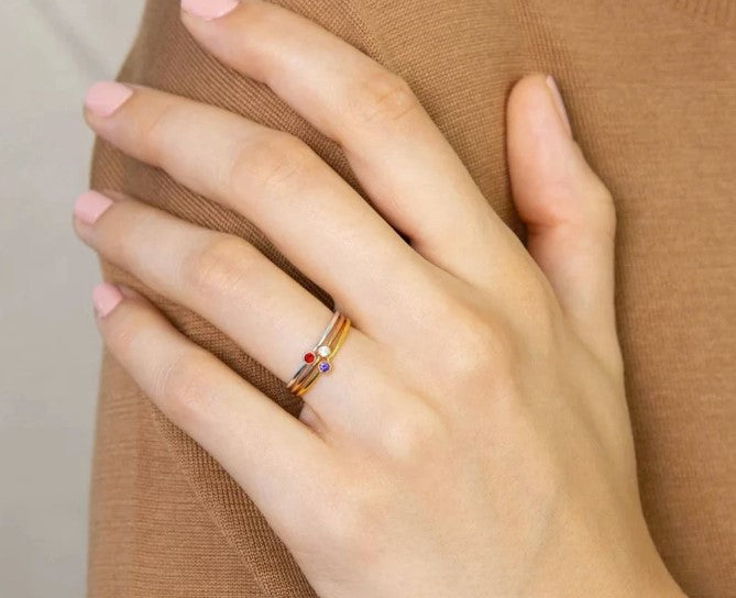 BIRTHSTONE PENDANT RING