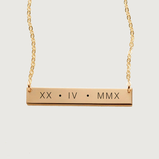 CLASSIC SCRIPT PERSONALIZED BAR NECKLACE
