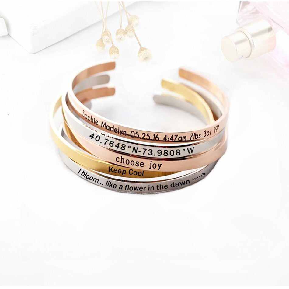 PERSONALIZED CUFF BANGLE BRACELET