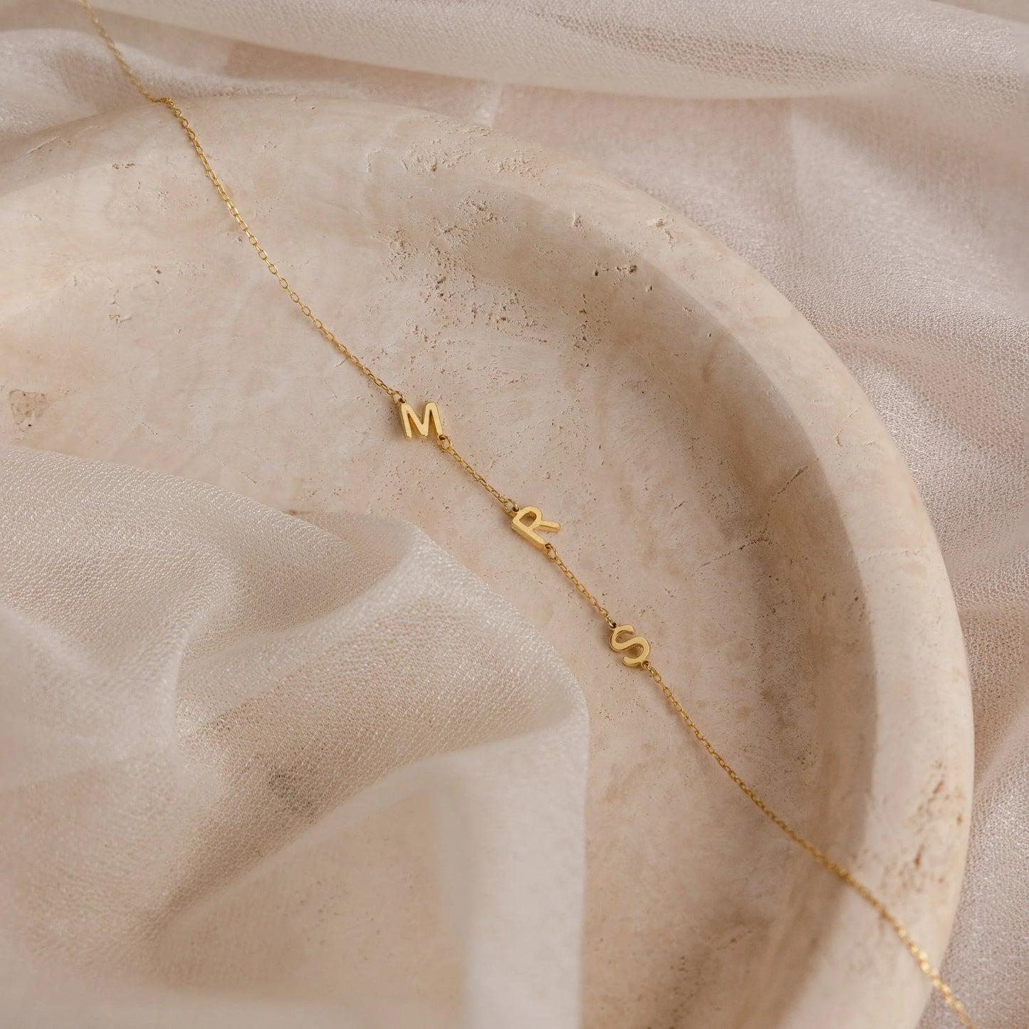CUTE SIDEWAYS INITIAL LETTER NECKLACE