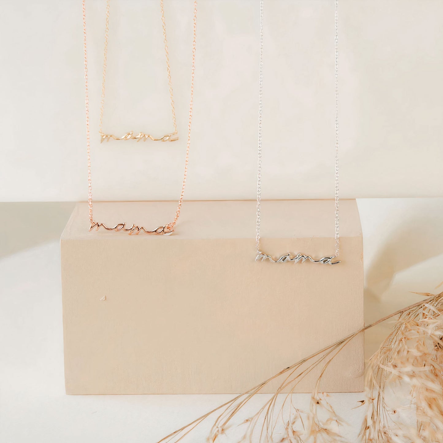DAINTY SCRIPT NAME NECKLACE WITH VENETIAN CHAIN BUNDLE
