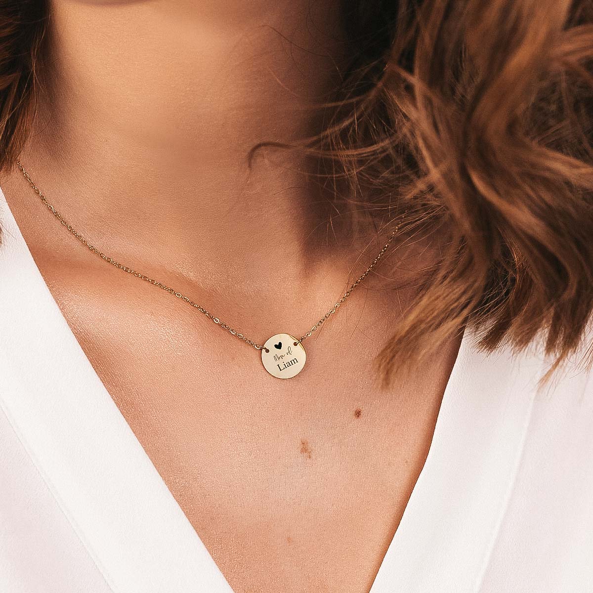 ENGRAVED MOM MINIMAL COIN NECKLACE