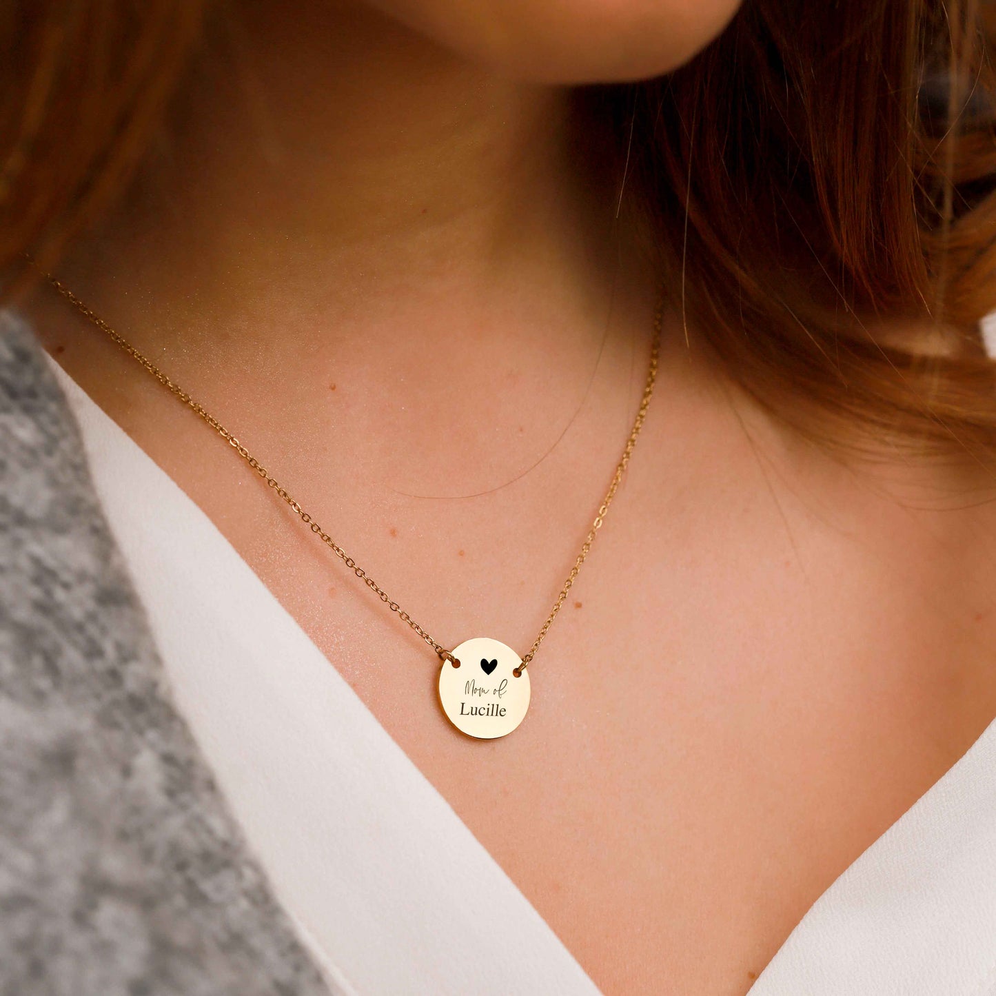 ENGRAVED MOM MINIMAL COIN NECKLACE