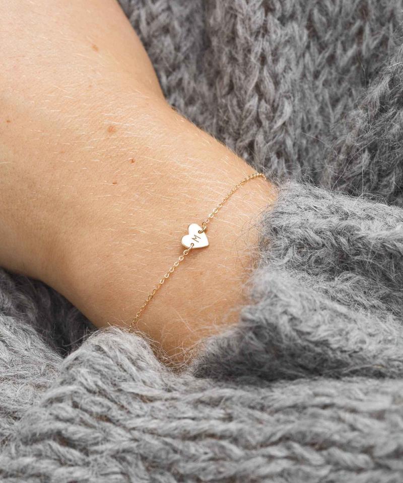 HEART INITIAL NECKLACE & BRACELET SET