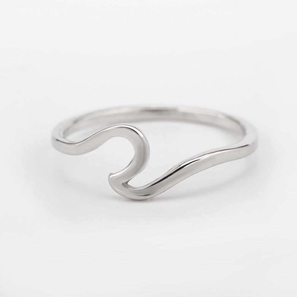 SIMPLE SEA WAVE RING