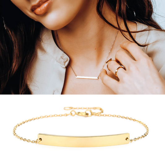 DELICATE BAR NECKLACE AND BRACELET SET
