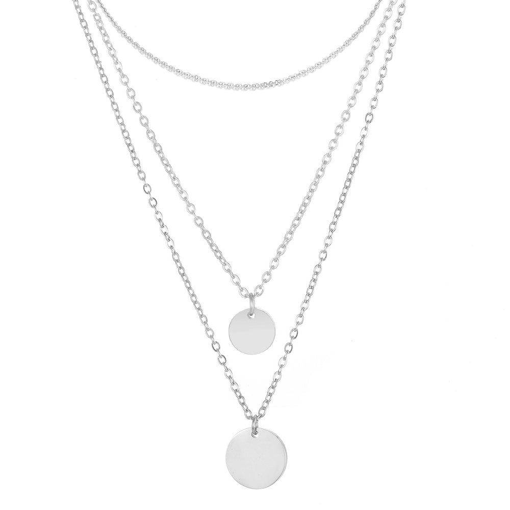 CUSTOM DISCS LAYERED NECKLACE SET