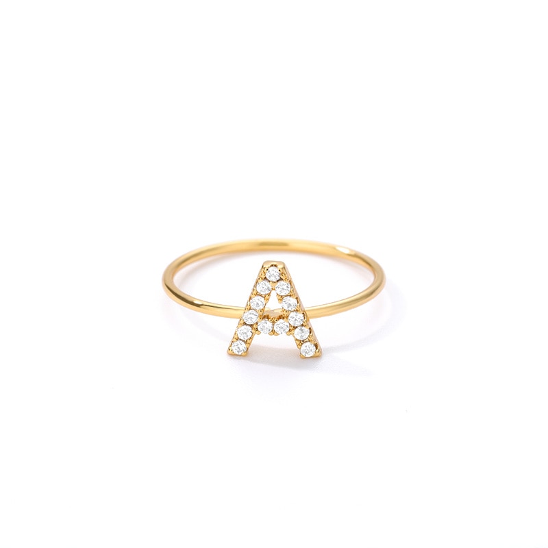 ZIRCON INITIAL LETTER RINGS