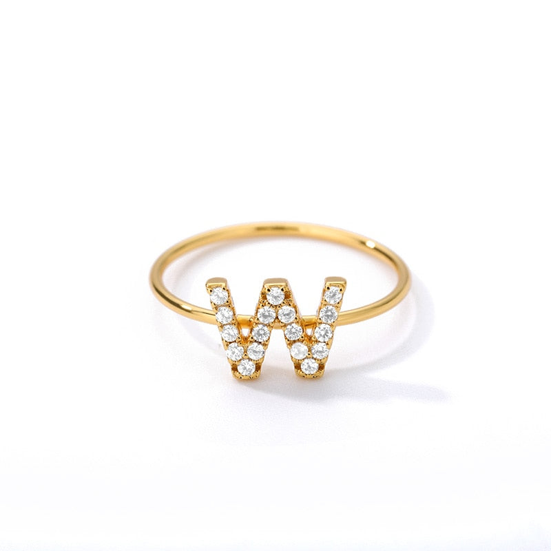 ZIRCON INITIAL LETTER RINGS