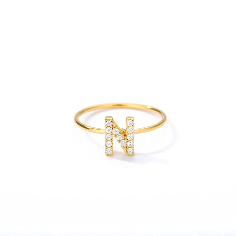 ZIRCON INITIAL LETTER RINGS