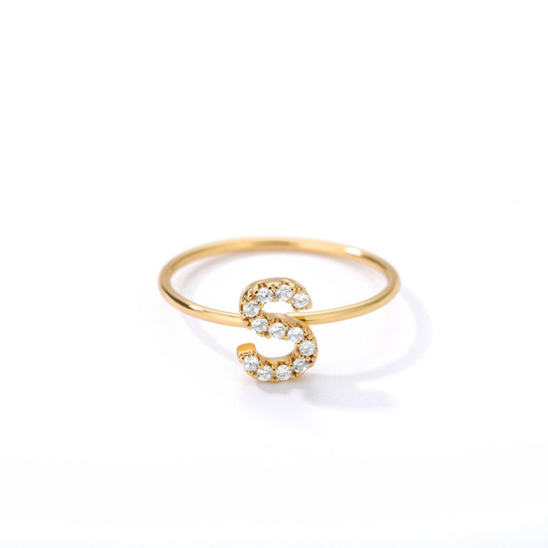 ZIRCON INITIAL LETTER RINGS