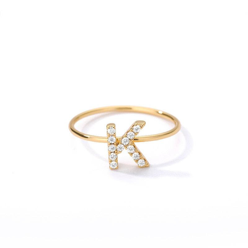 ZIRCON INITIAL LETTER RINGS