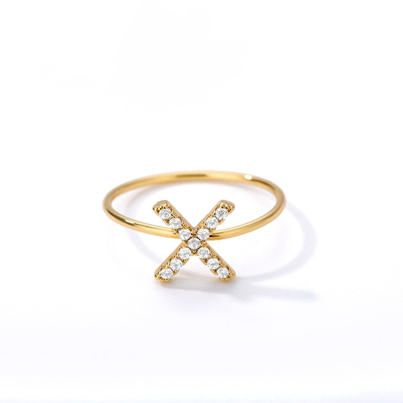 ZIRCON INITIAL LETTER RINGS