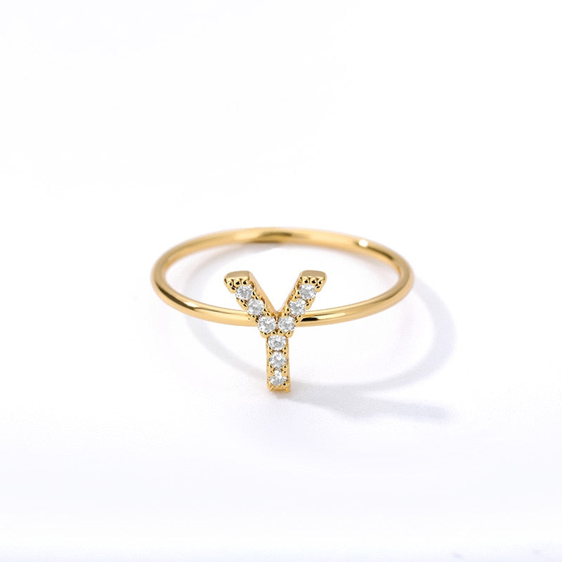 ZIRCON INITIAL LETTER RINGS