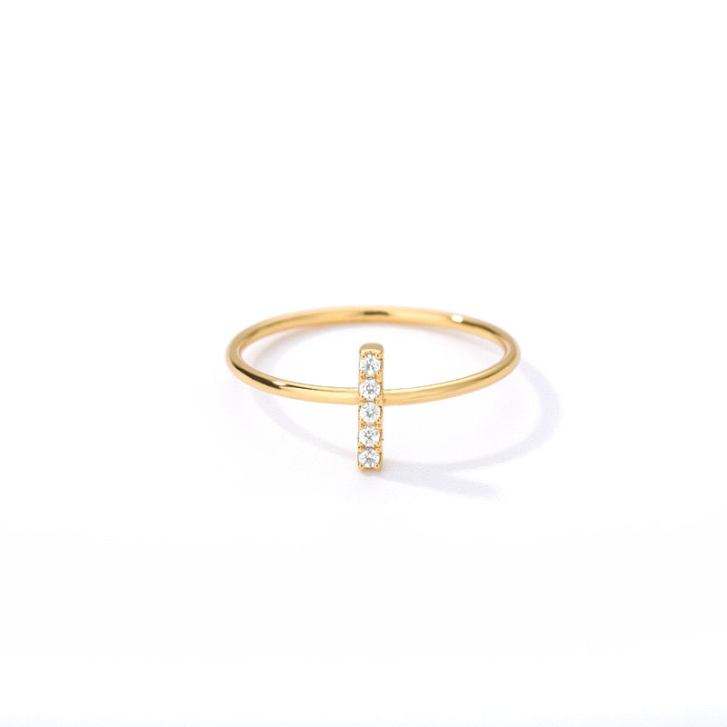 ZIRCON INITIAL LETTER RINGS
