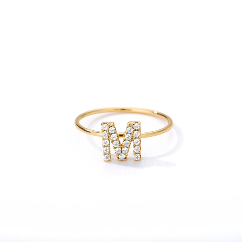 ZIRCON INITIAL LETTER RINGS