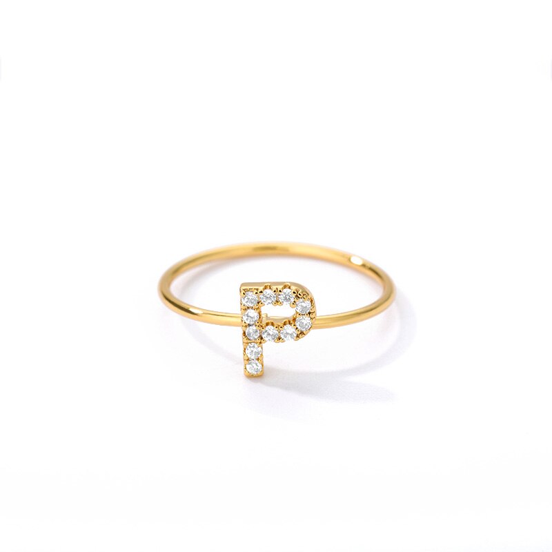 ZIRCON INITIAL LETTER RINGS