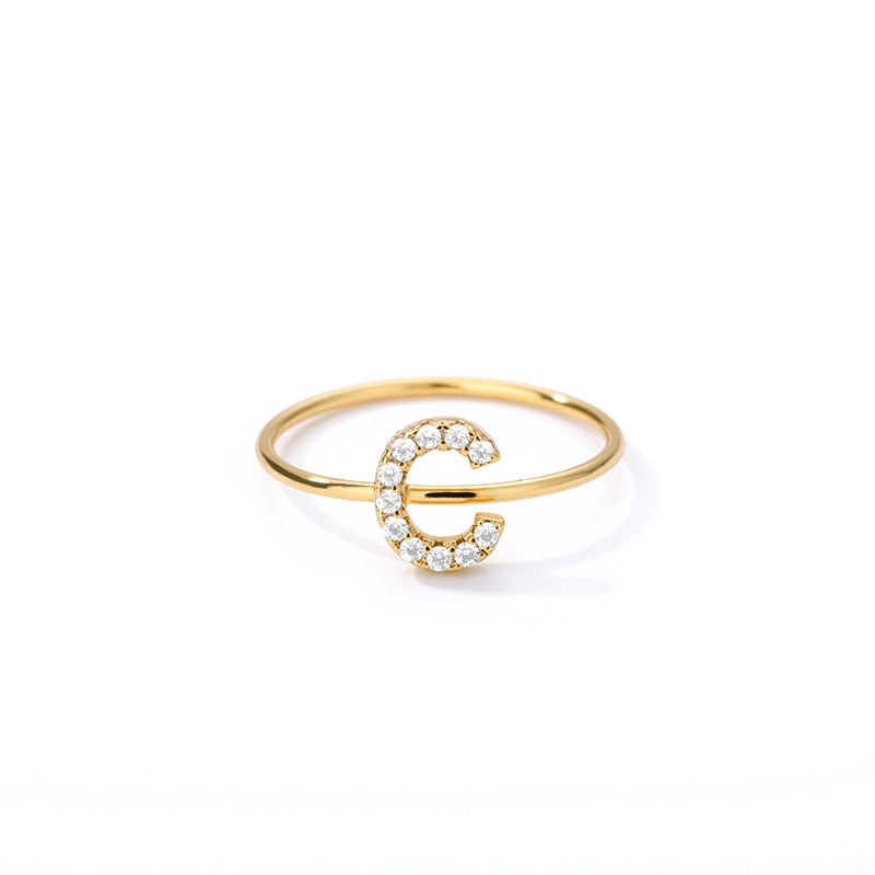 ZIRCON INITIAL LETTER RINGS