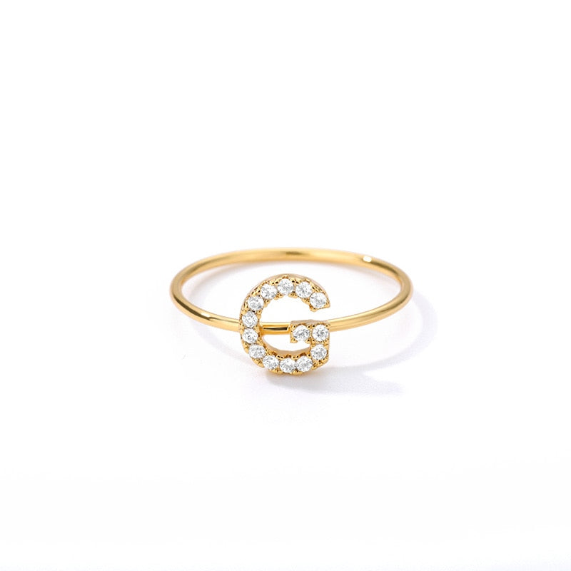 ZIRCON INITIAL LETTER RINGS