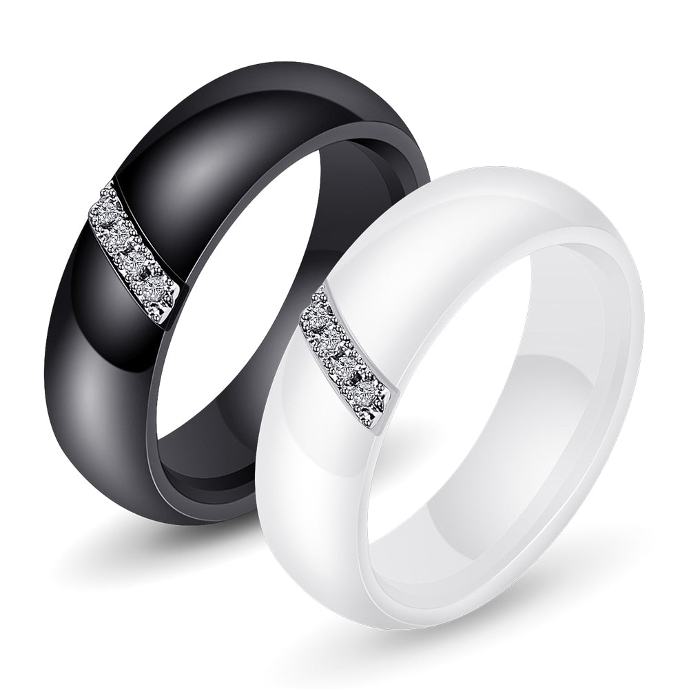INLAID ZIRCON STAINLESS STEEL PROMISE RING