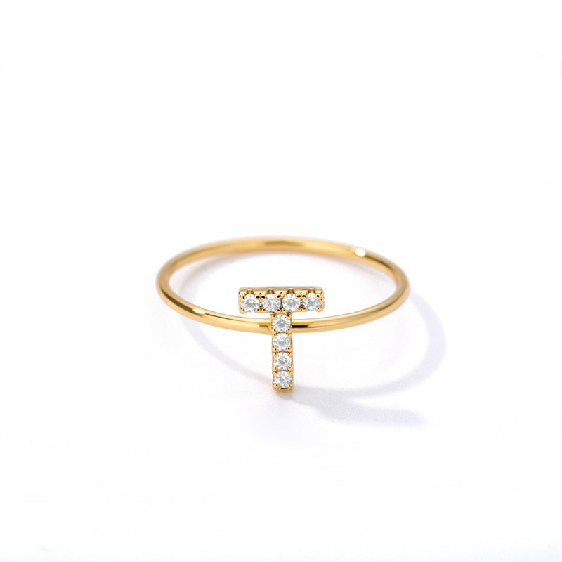 ZIRCON INITIAL LETTER RINGS