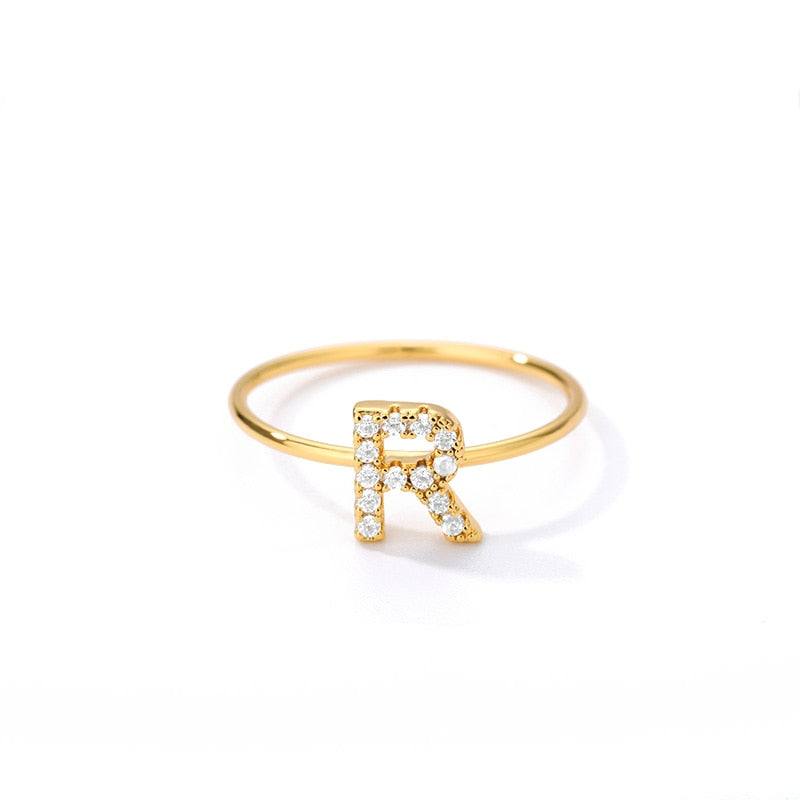 ZIRCON INITIAL LETTER RINGS