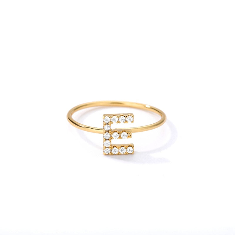 ZIRCON INITIAL LETTER RINGS