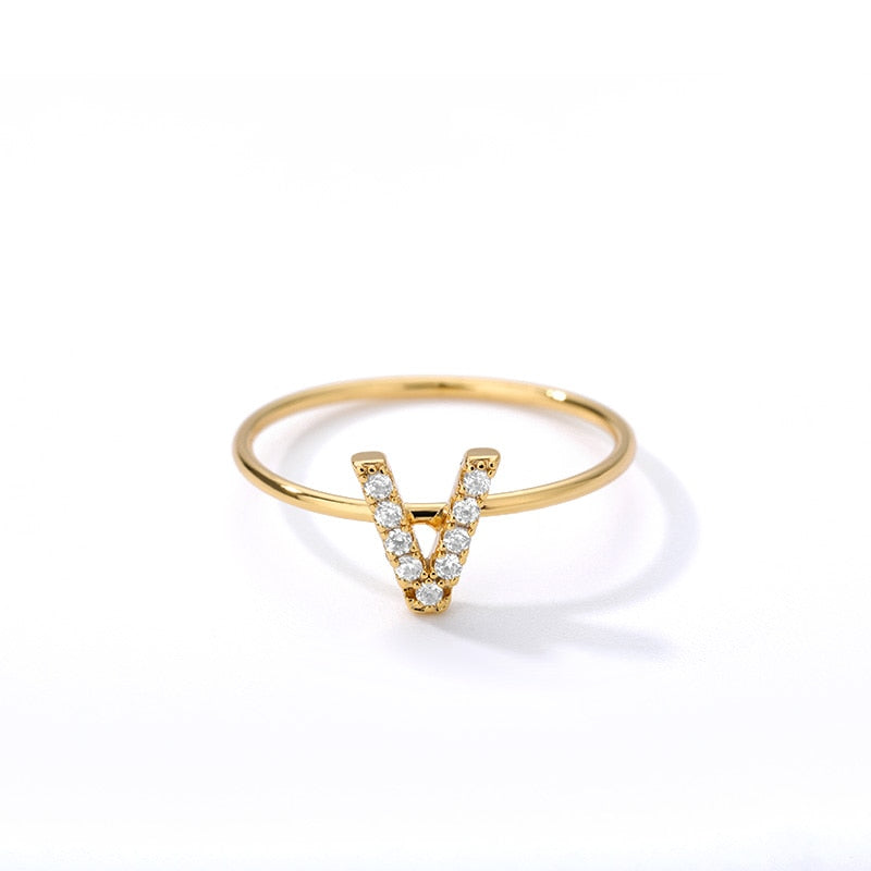 ZIRCON INITIAL LETTER RINGS