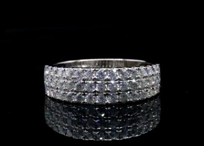 MOISSANITE ROUND DIAMOND ENGAGEMENT WEDDING BAND 925 SILVER FOR WOMEN