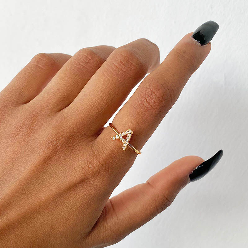 ZIRCON INITIAL LETTER RINGS