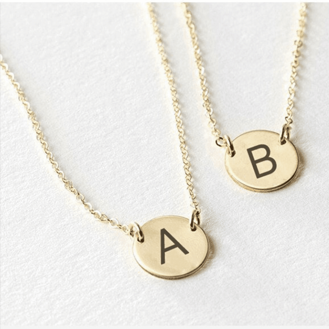 Monogram Necklace Script Style Initials