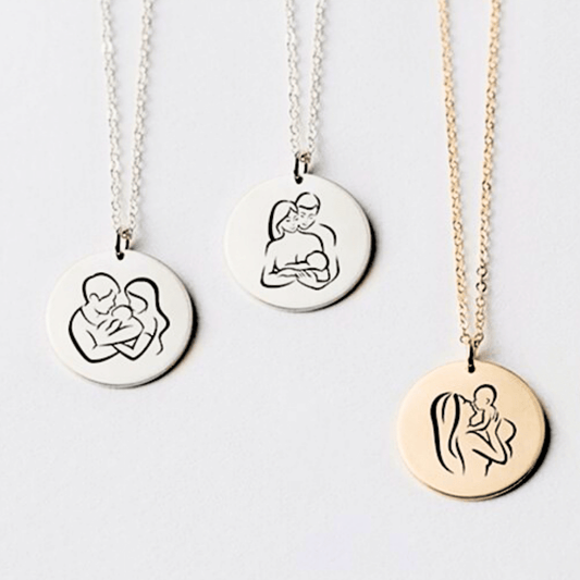LOVE FAMILY ILLUSTRATIONS NECKLACE