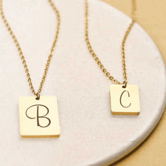 MINI RECTANGLE INITIAL NECKLACE