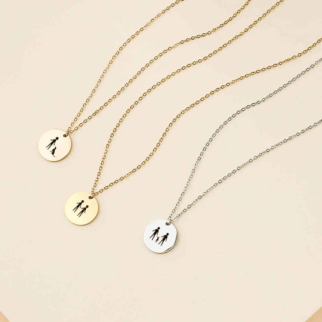 ONE OF A KIND FAMILY ILLUSTRATIONS NECKLACE