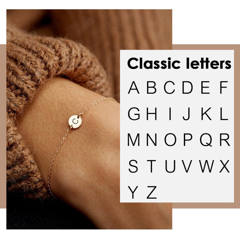 CLASSIC SCRIPT ENGRAVED INITIAL COIN BRACELET - Ora Gift