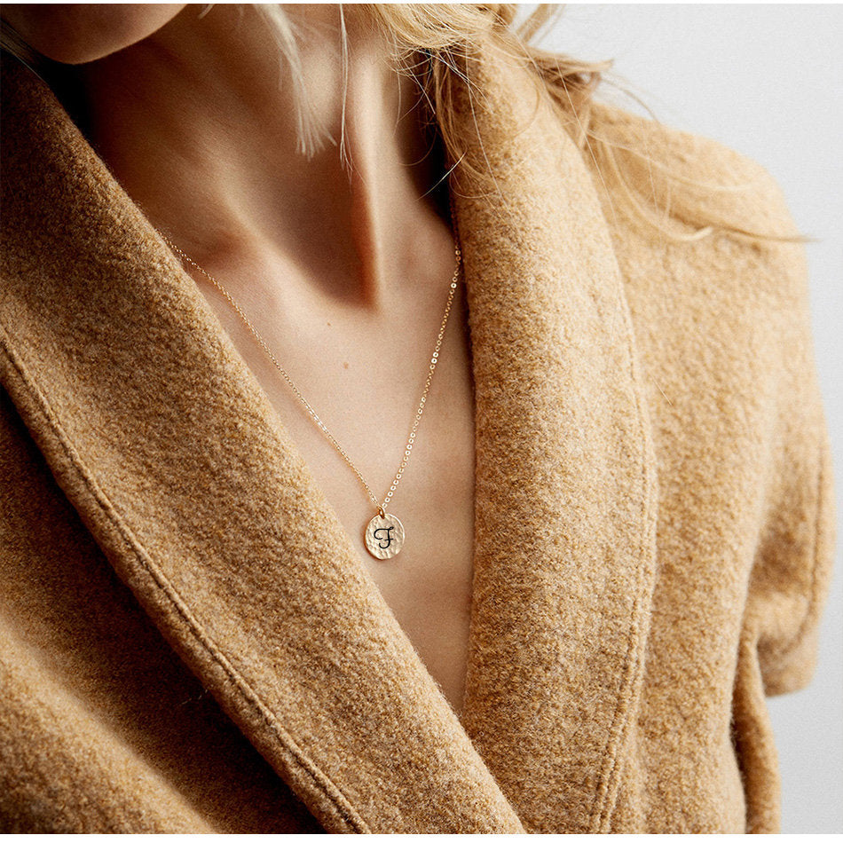 ARTISTIC SCRIPT INITIAL CHARM NECKLACE - Ora Gift