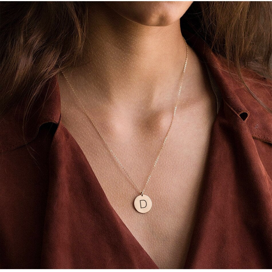 MINIMALIST INITIAL COIN NECKLACE