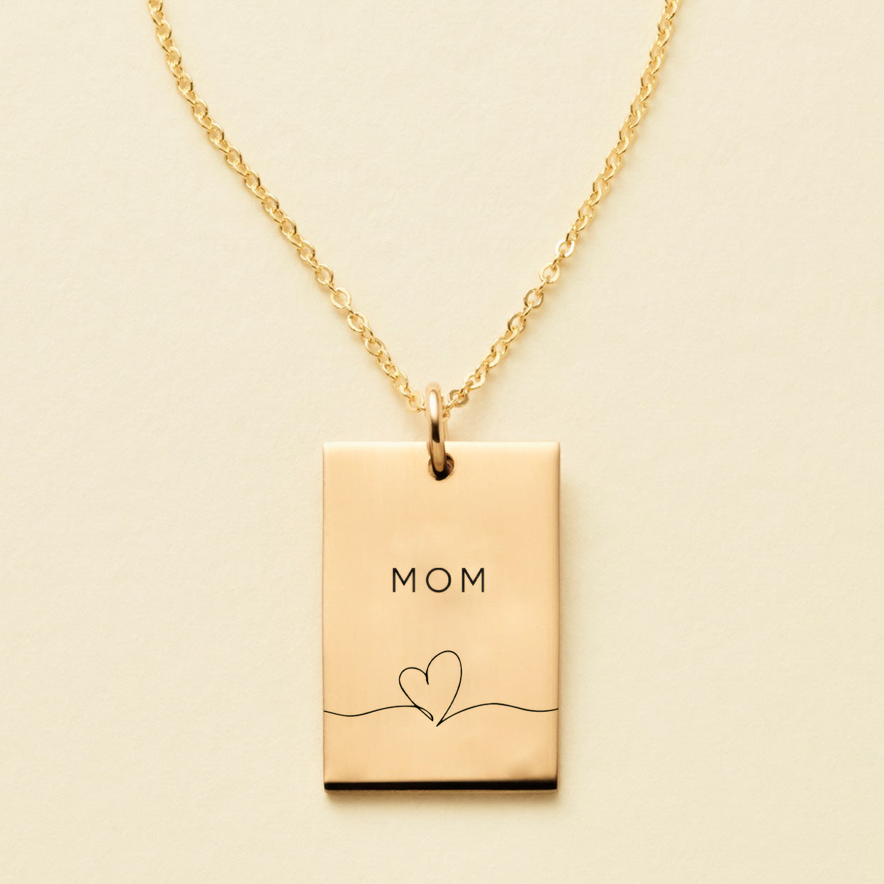 TRENDY RECTANGLE NECKLACE FOR MOM