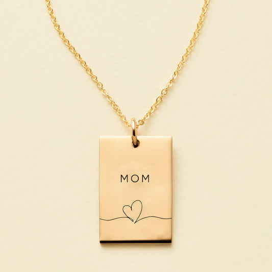 TRENDY RECTANGLE NECKLACE FOR MOM