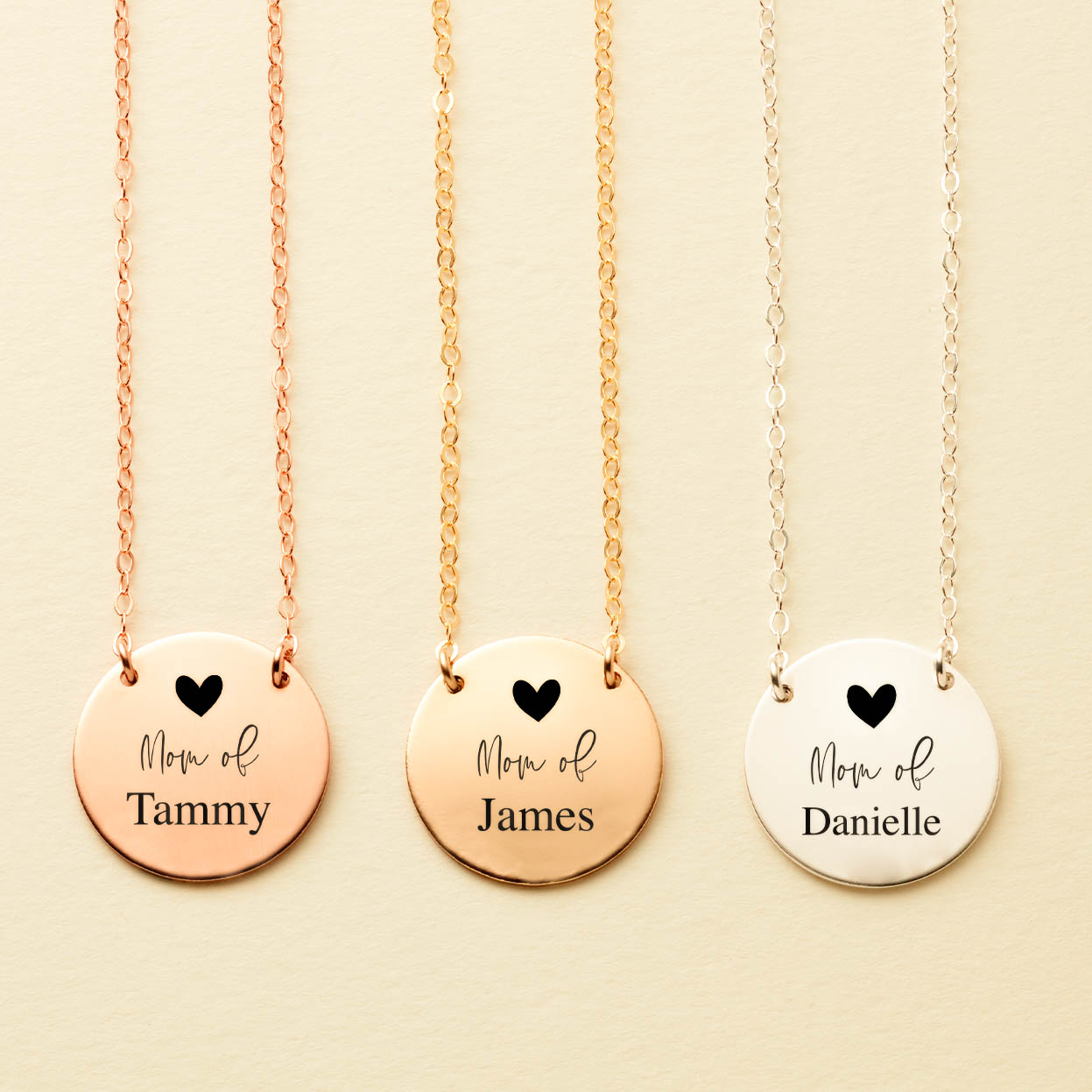 ENGRAVED MOM MINIMAL COIN NECKLACE